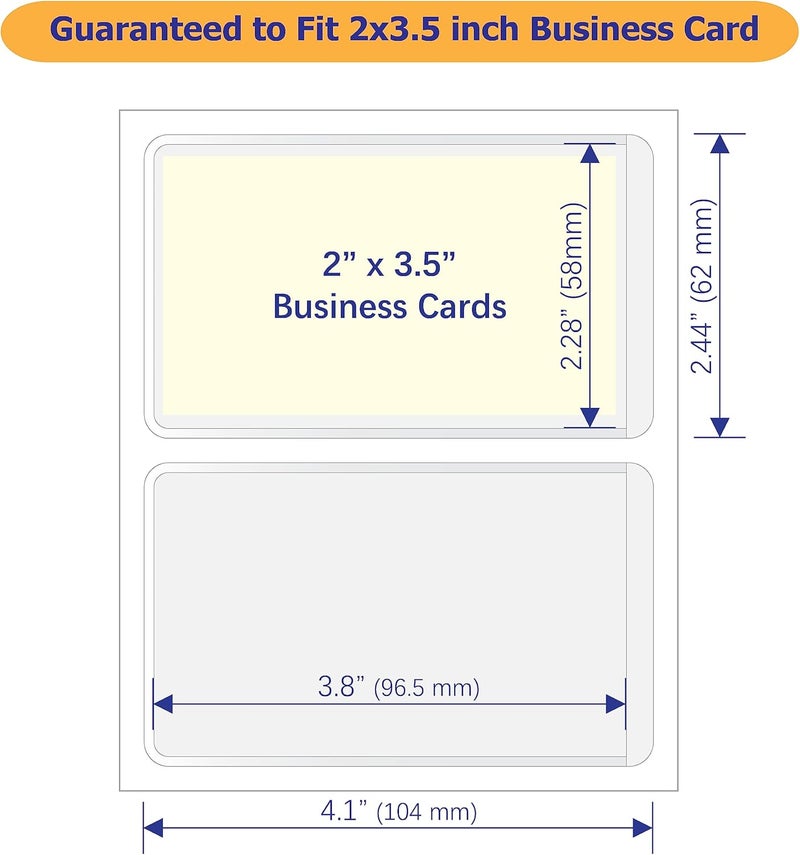 IMAGAME Clear Adhesive Business Card Pocket swith Side Open for Loading, 50 Pack, Plastic Labels Holders for Storage Bins and Library Card, Ideal for Organizing and Protecting Your Business Cards - Image 3